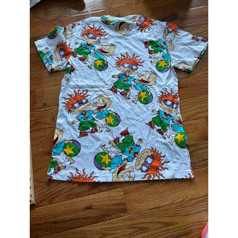 Nickelodeon Rugrats All Over Print T-Shirt Tommy Chuckie White Small 2021 New - Picture 3 of 5
